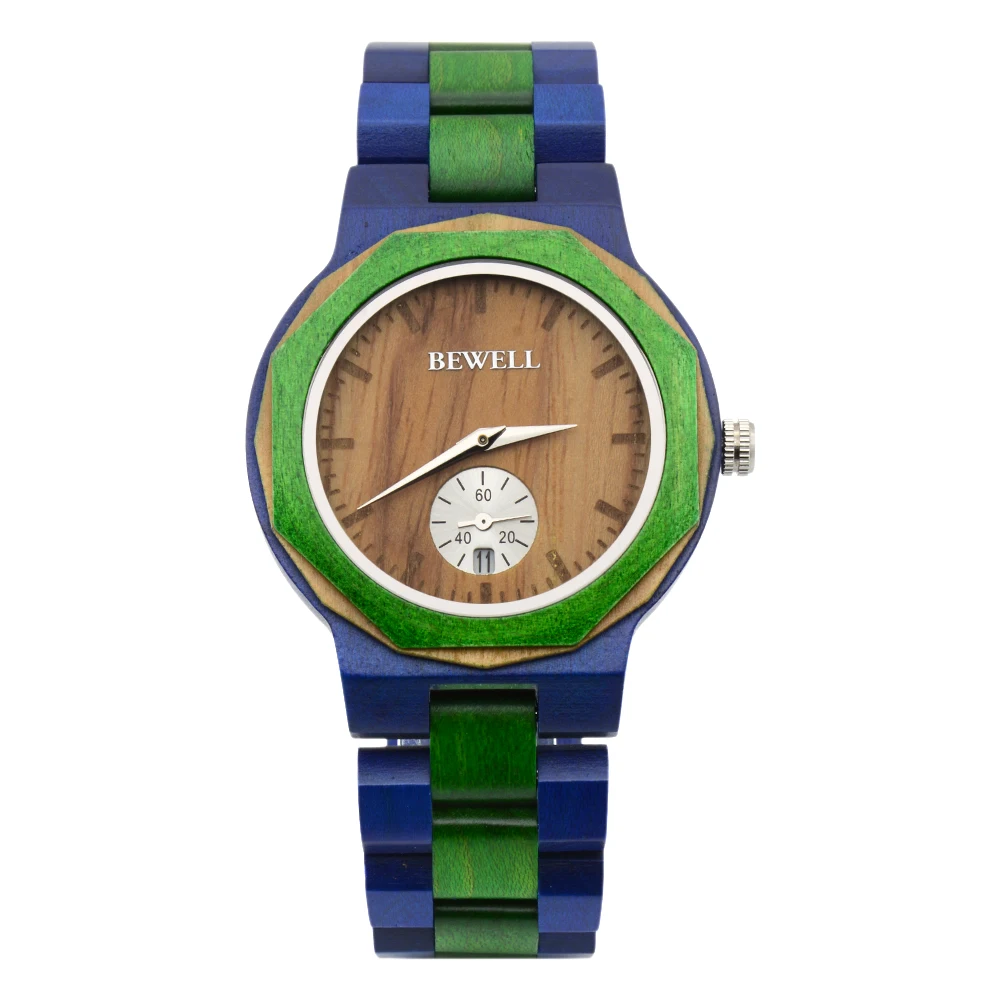 

Trending Products 2021 New Arrivals Bewell New Dyed Wood Watches Wooden Wrist Watches for Men