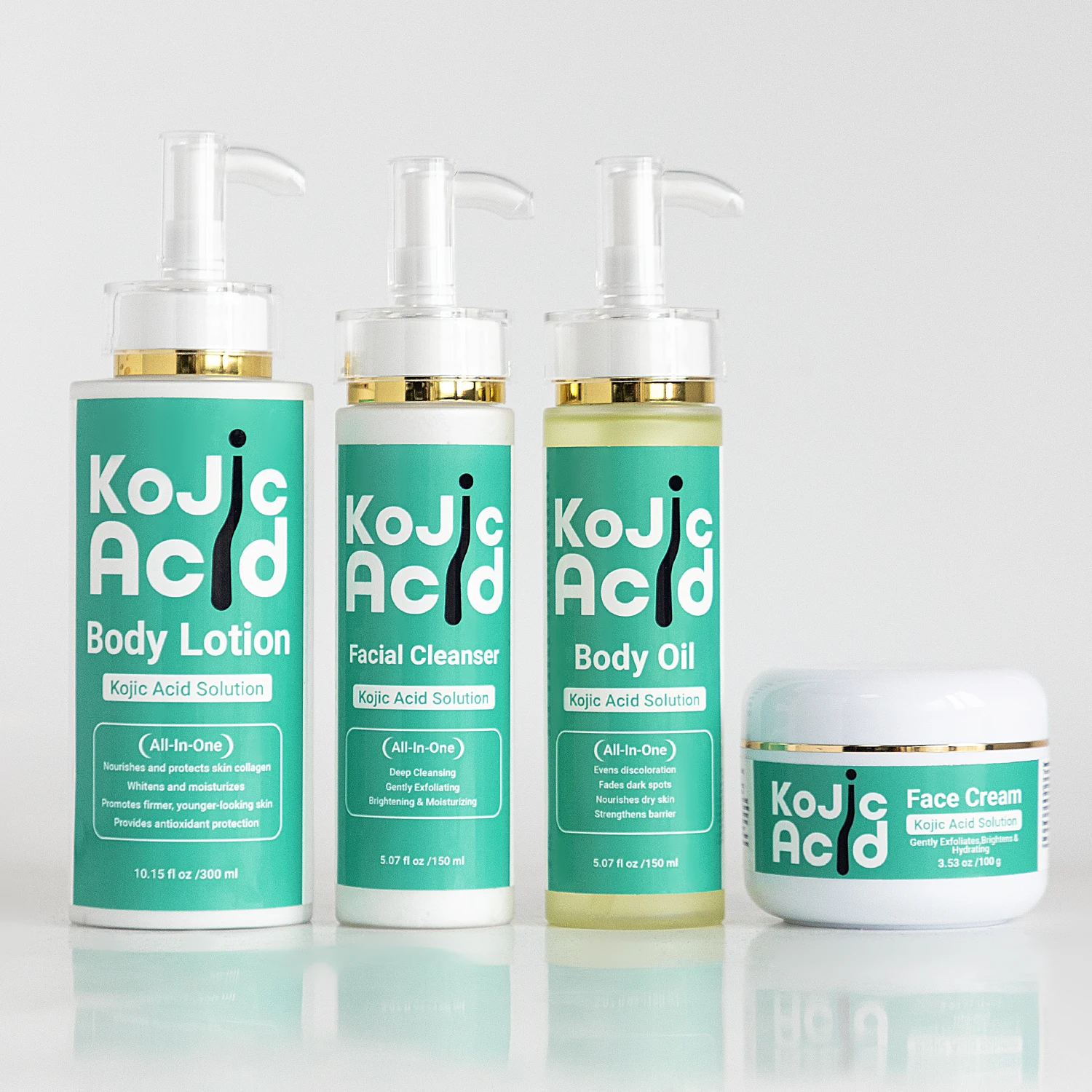 Unisex Kojic Acid Whitening Skin Care Set Hyaluronic Acid Shea Butter Herbal Ingredients Anti-Aging Face Body OEM/ODM Adults