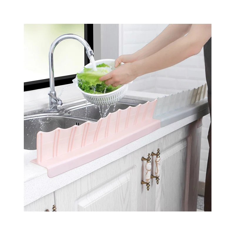 

wholesale Kitchen Wash Basin Sucker Sink Silicone Water Splash Guards Baffle Household Tools, Light blue,pink,gray