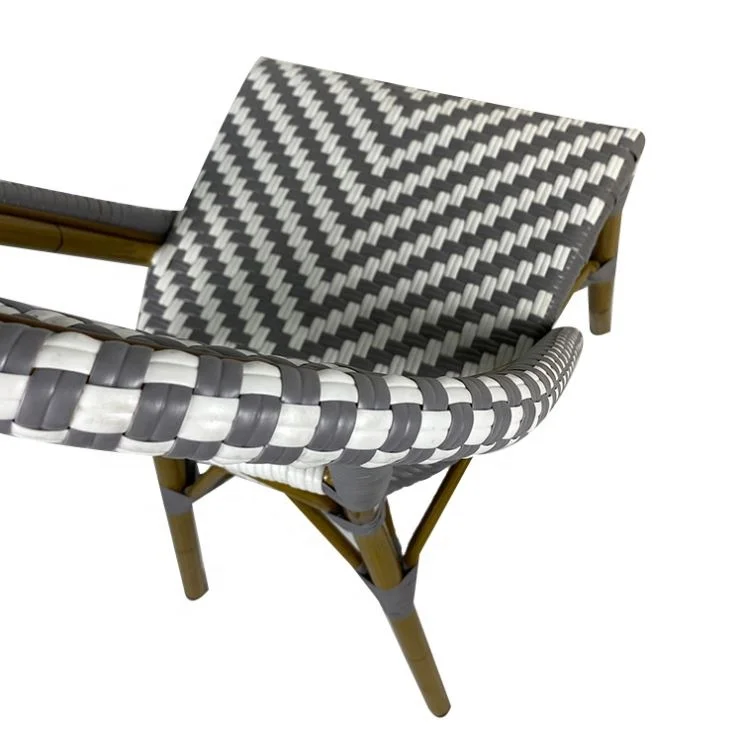 
Hot Selling european outdoor coffee dining miniature wicker rattan french bistro chair 