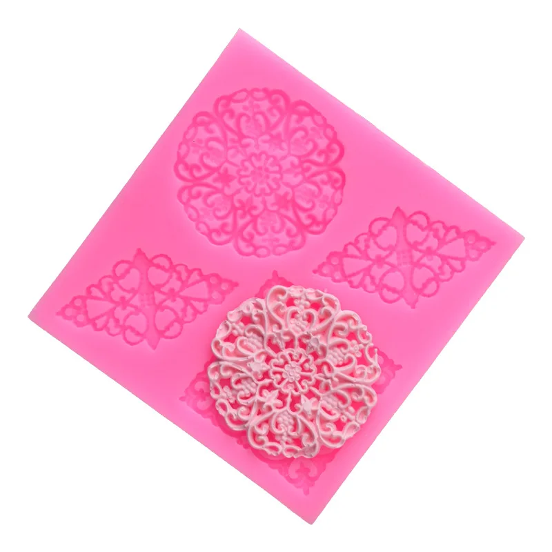 

DIY Baking 4-hole Lace Shaped Fondant Cake Chocolate Edge Decoration Mold Chocolate Clay Silicone Mold Accessories Supplies