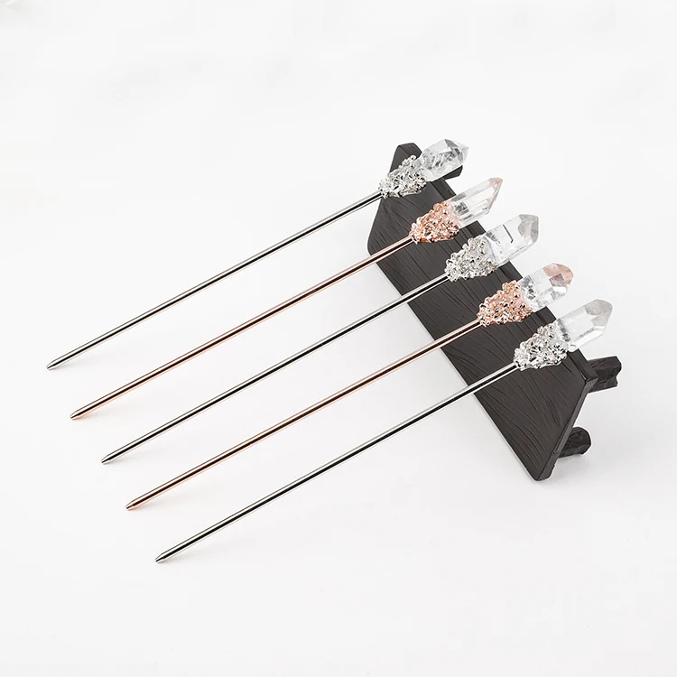 

Wholesale Korean Girls White Crystal Hairpin Women Vertical Legs Metal Hairpins for Hair