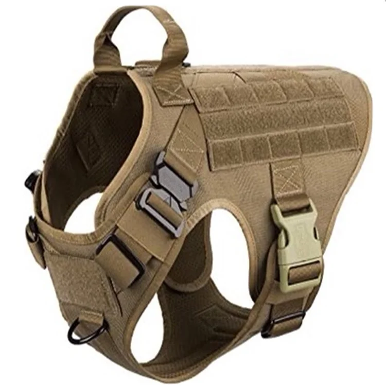 

Wholesale Outdoor Custom pet product No Pull Pet training Duty Weighted Military Tactical Dog Harness for Medium Large Dog, Khaki/black/olive