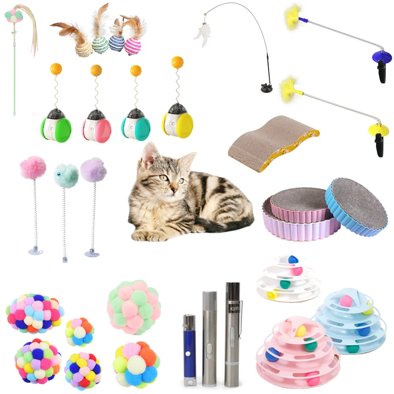 

Classic Design Spring Interactive Interact Scratching Pet Cat Ball Toys Fluffy Teasing Ball Cat Toy