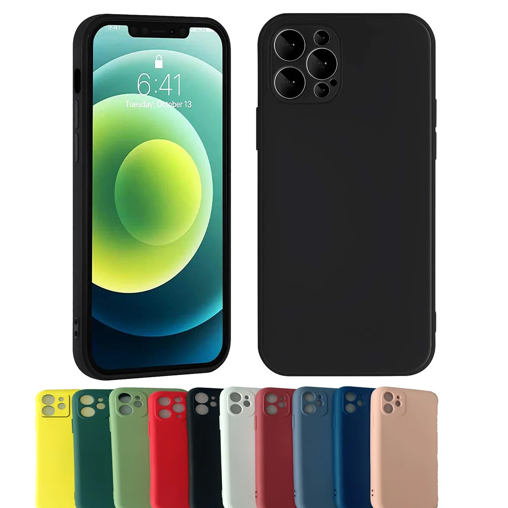 

Shockproof Anti-Scratched Silicone Soft Raised Lip Phone Case Cover For Apple iPhone 11 12 Pro Max XR Xs 7 8 6s Plus SE2, 11 colors