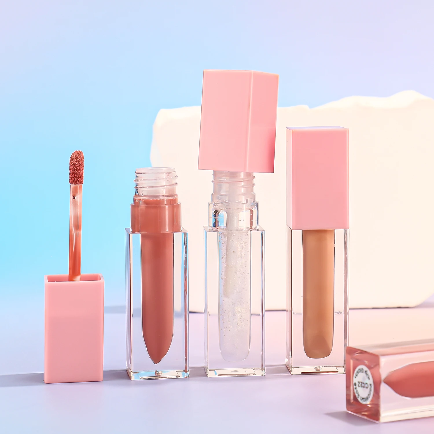 Wholesale Matte Glossy Pink Tube Lipgloss New Design Hot Sale Lip Gloss Private Label