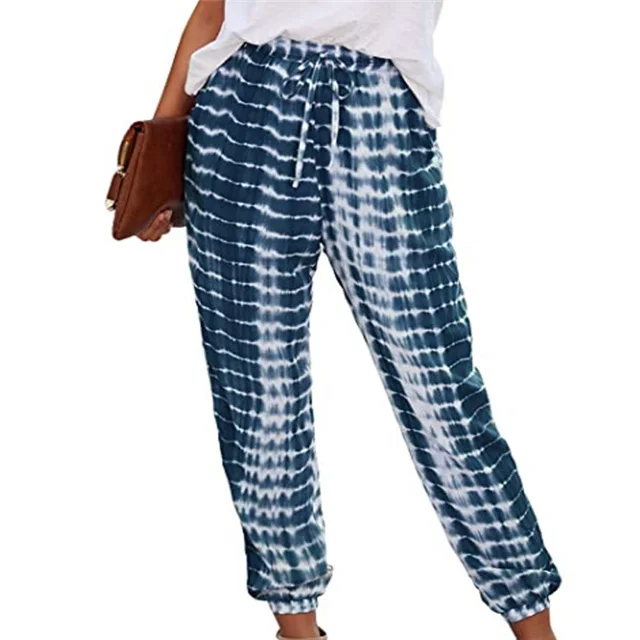 

New Striped Tie-dye Pants Fashion Casual All-match Women's Trousers, Picture color