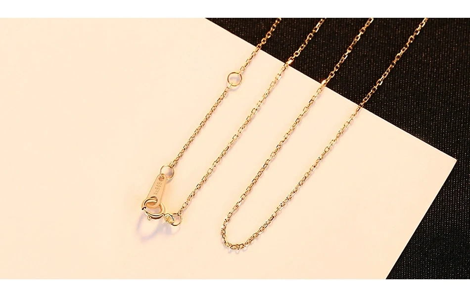 Czcity Real Solid Gold Chains Necklaces O Shape Chain And Link Chian
