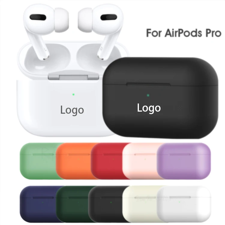 

2021 Custom Design Solid Color Silicone Case For Airpods Pro, As shown