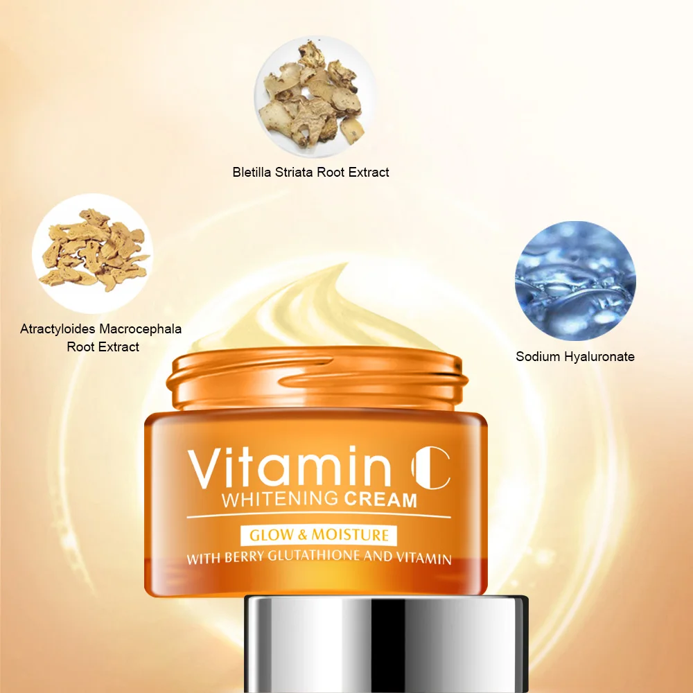 

Custom Vitamin C Skin Whitening Face Cream Creme Blanchissante Dark Spot Antiaging Facial Moisturizer Crema Blanqueadora Serum