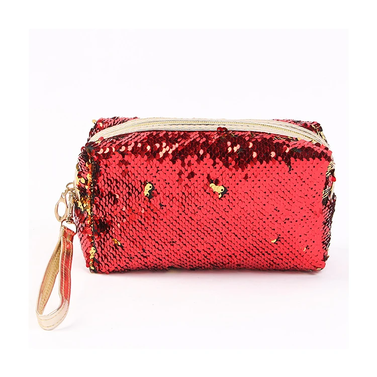 

Custom Women Bling Sequin Cosmetic Bag for Travel, Customized