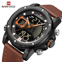 

NAVIFORCE 9172 Bussiness Watch Men Sport Quartz Watches Luxury Brand Leather Waterproof LED Digital Wristwatch Relogio Masculino