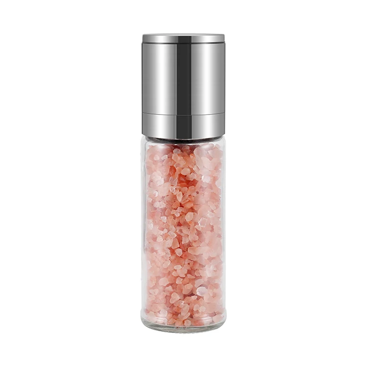 

Amazon Top Seller Wholesale High Quality 200ml 304 Stainless Steel Ceramic Salt and Pepper Grinder Mills with Glass Jar