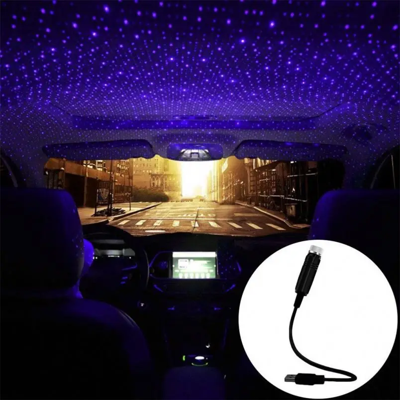 Adjustable USB Decorative Light romantic Mini LED Car Roof Star Night Lights Projector Atmosphere Lamp Room Decoration light