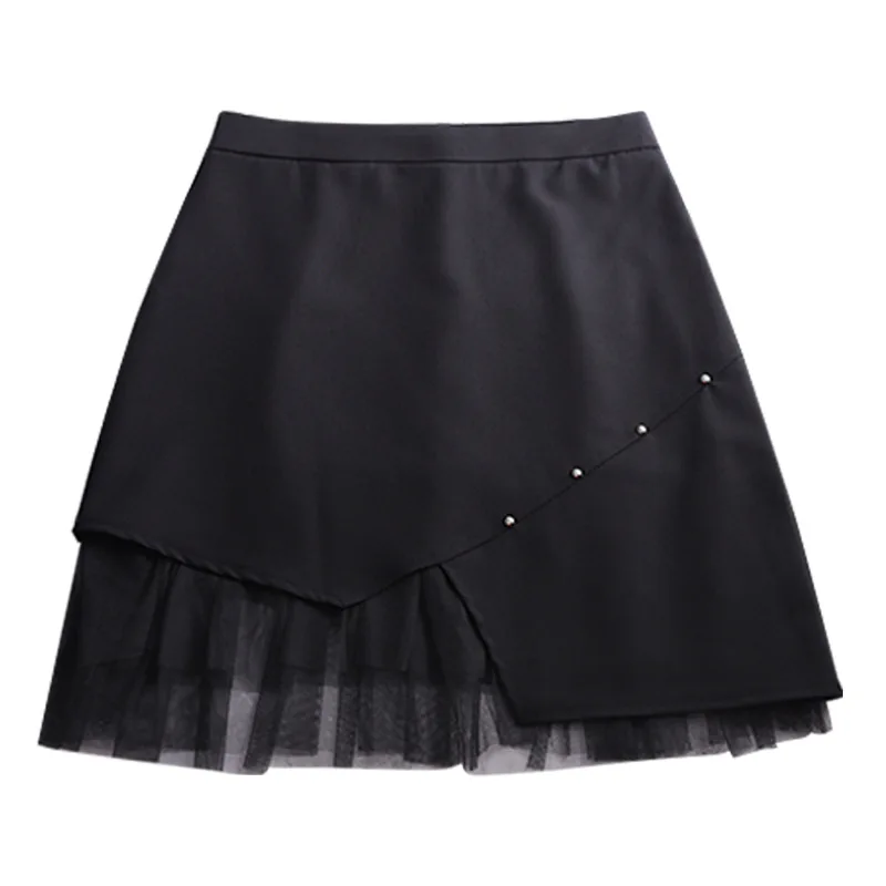 

2020 New Arrivals fashion a line patchwork high waist grenadine mini ladies women skirt