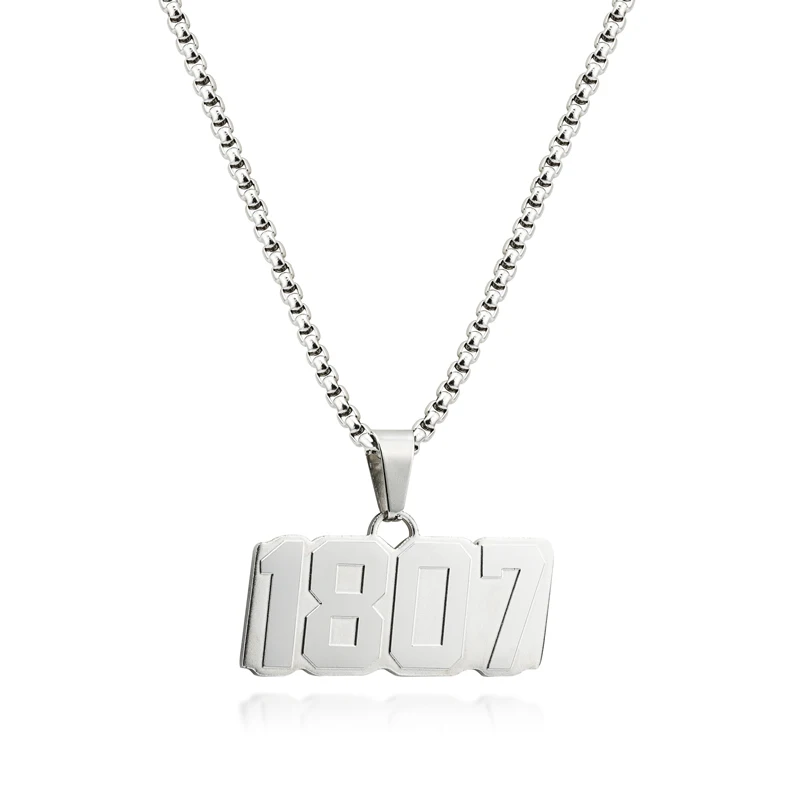 

Fashionable Numeral Shaped Sliver Plated Jewelry Stainless Steel Pendant For Women Men, Colorful