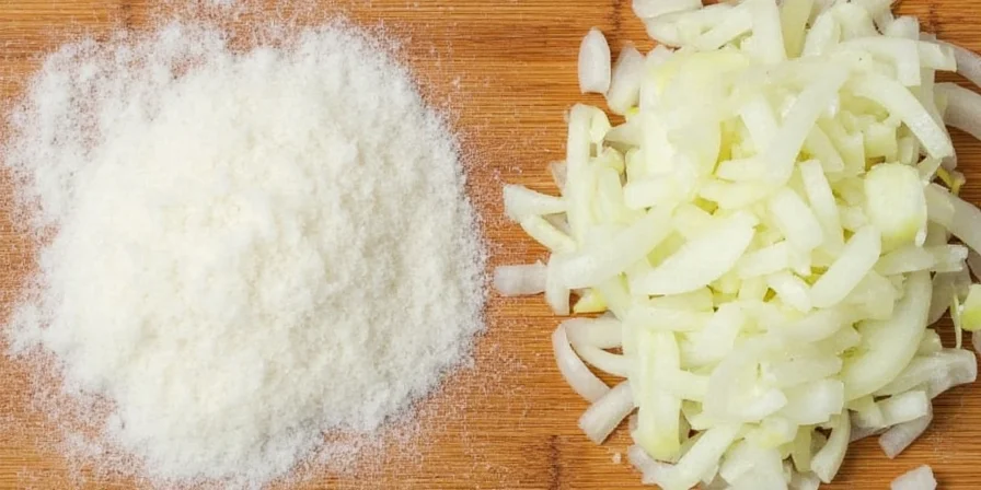 Chef mixing homemade spice blend with onion powder