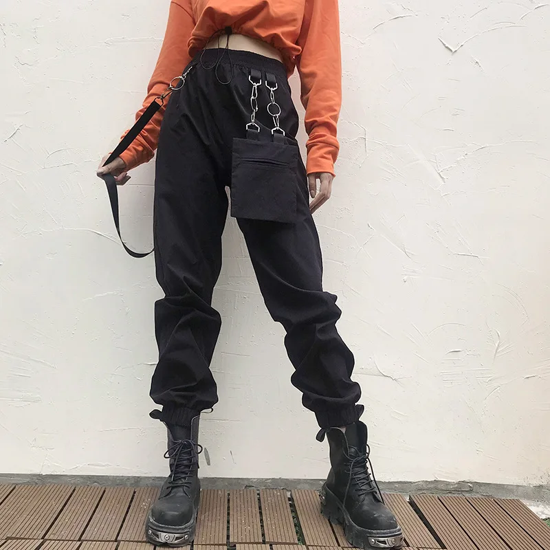 

Autumn Women Pants high waist Cargo Pants Sweatpants Streetwear Style Pocket Loose Casual Overalls Fashion Female clothing 2021