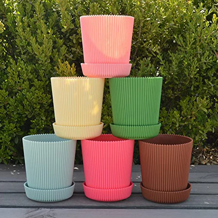 

YICAI Sturdy And Durable Flower Pot With Drainage Hole Plant Pot With Sauce Bright And Attractive Color Drop Shipping, Cement white, gray white, cement white, gray white,ceramic white