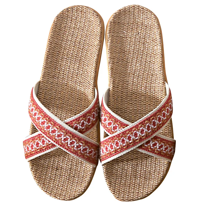 

2021 New Arrival Simple Ladies Indoor Slippers Fish Mouth Open Toe Cross Strap Non-Slip Lightweight Women Flat Slippers