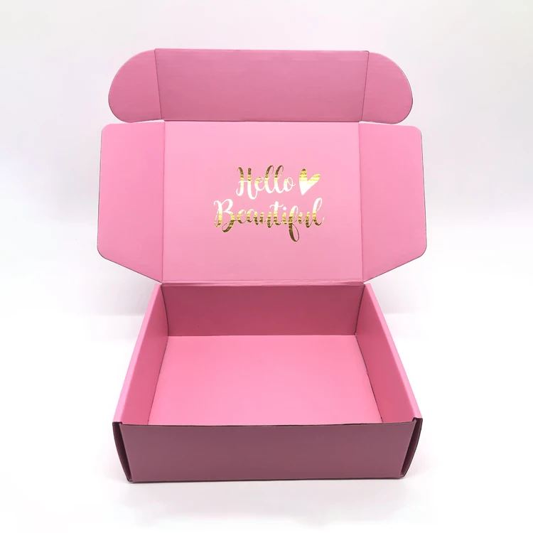 Custom Pink Packaging Paper Boxes Jewelry Corrugated Shipping Gift Box