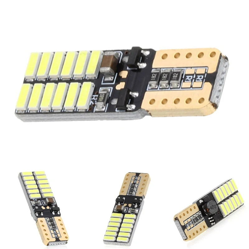 

T10 LED Bulb Canbus 5W5 Car W5W LED Signal Light 12V 6000K License Plate Lights 4014 24SMDWhite Yellow Red Interior Lamps