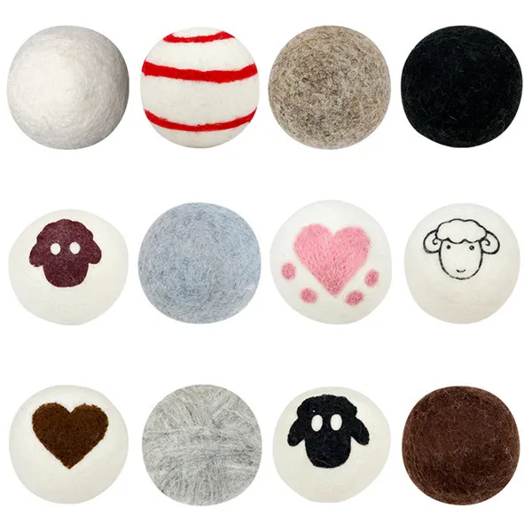 

Amazon bestseller handmade XL 7cm organic natural washing wool dryer ball for laundry, Custom color