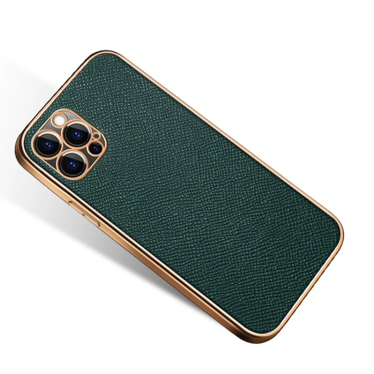 

Fashion Cowhide Palm Print Shockproof Precise Hole Protective Case for iPhone 12 Pro