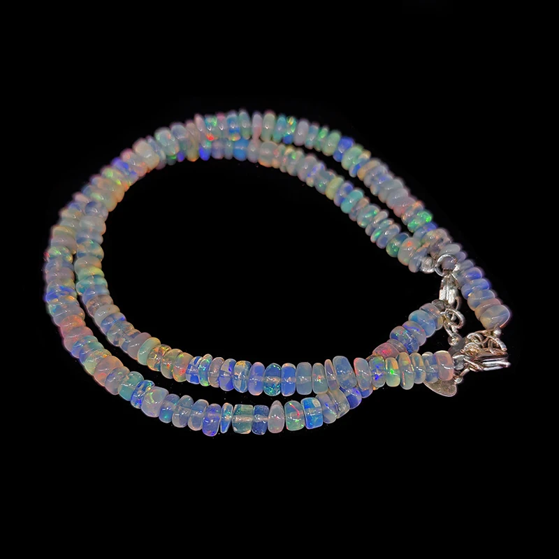 Natural Semi-precious Stone Opal Jewel Bracelet Irregular Opal Bead Bracelet S925 Silver Opal Bracelet Jewelry for Women Gift
