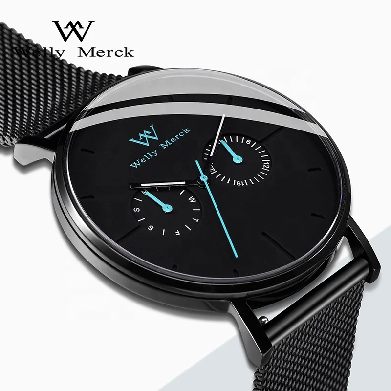 

Fashion Mens Minimalist Quartz Watches Wrist Ultra Thin Casual Slim Mesh Steel Waterproof Men Watch