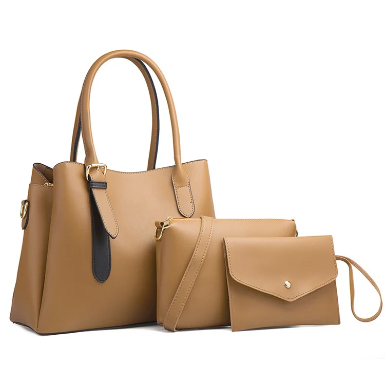 

Factory Price Custom Logo Printing Luxury Ladies 3 in 1 Shoulder Hand Bags Sets 2021 High Quality Women Set Bags 3pcs Handbag