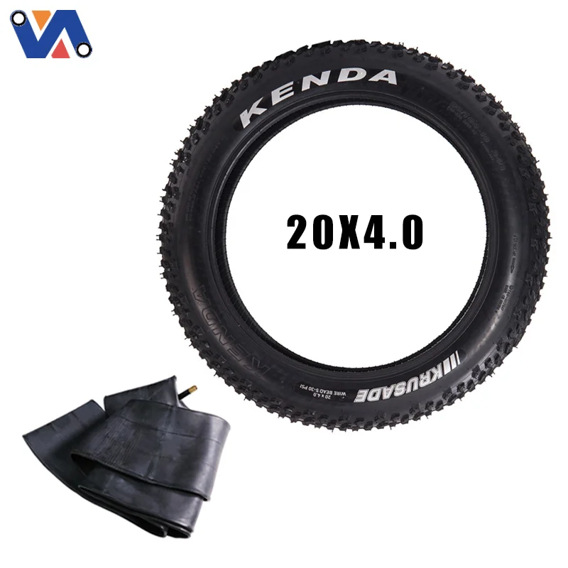 

New Image E-bike KENDA 20 Inch Compatible 20x4 Fat Tire Electric Mountain Bike Outer Tyre Inner Tube Fat Bike Tires 20x3.5/4.0