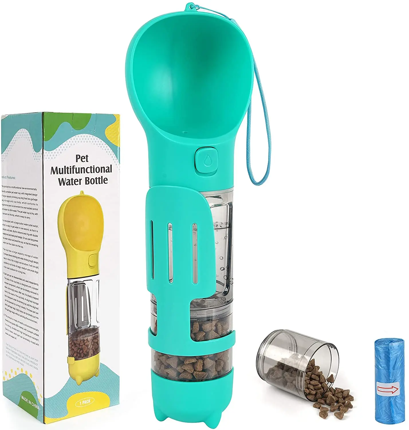 

4 in 1 Portable Pet Water Bottle Dispenser Outdoor Dog Water Bottles Dog Travel Water Bottle