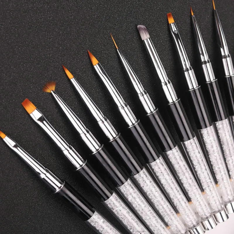 

Acrylic Nail Brushes for Application Nail Art Liner Brushes UV Gel Painting Nail Design Nylon Brush Pen Set, Black