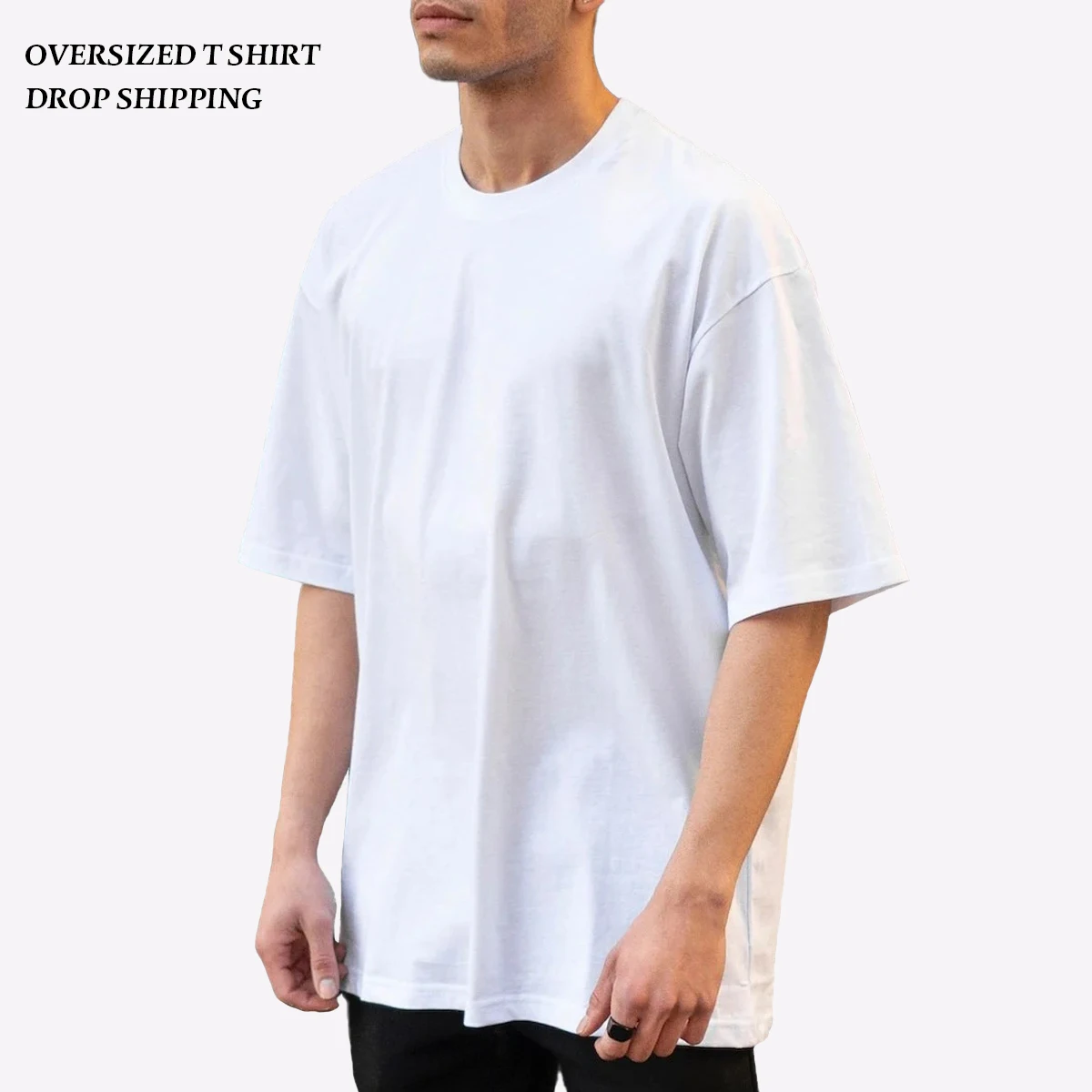 

1PC Dropshipping 280gsm 100% Cotton Oversized Blank T-shirt US Size Custom LOGO Printing Plain Men's T Shirts