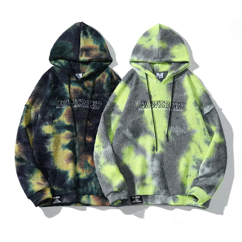 

Fall fashion brand Street decadent style tie dyed Hooded Sweater men's long sleeve tie dye hoodie for men