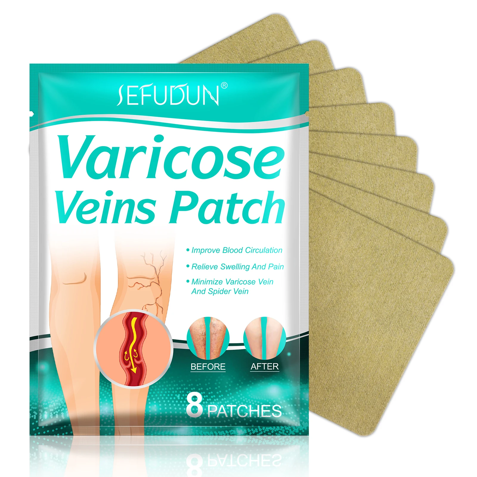 

SEFUDUN Wholesale Private Label Improve Blood Circulation Relieve Swelling Pain Varicose Vein Treatment Varicose Vein Patch