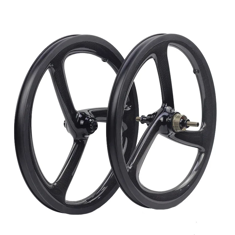 

SILVEROCK Carbon 16 inch 349 Trispoke Bicycle Wheel for Brompton Folding Bike Wheelsets V Brake