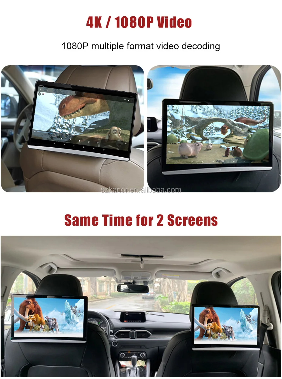 Car Headrest Monitor With Mirrorlink Android 9.0 Touch Screen 8 Core