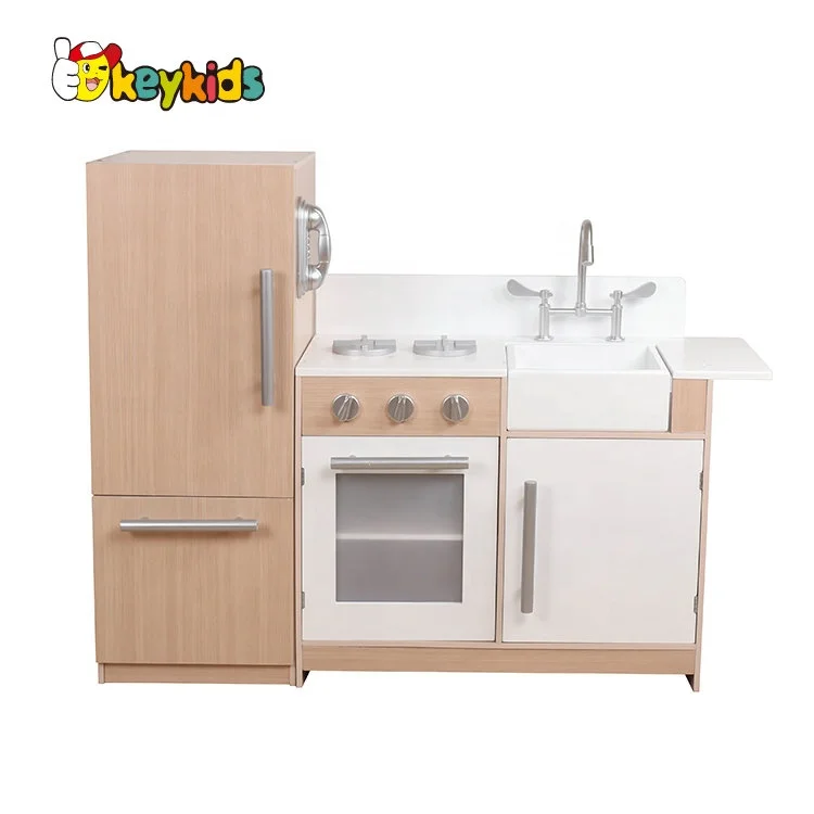 
New released kids wooden kitchen set with plastic accessories W10C364B 
