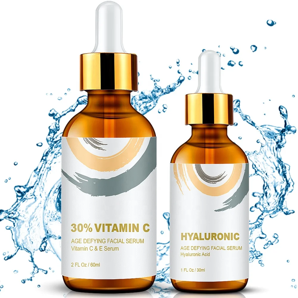 

OEM&ODM organic whitening anti-aging face serum hyaluronic acid and vitamin c serum set