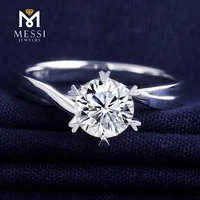 

14K 18K white gold heart solitaire DEF VVS moissanite diamond ring