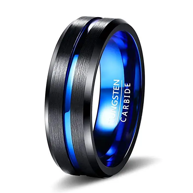 

Wholesale 8mmTungsten Carbide Ring Matte Finish Beveled Wedding Engagement Anniversary Ring Band for Women Men