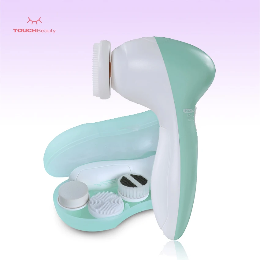 

TOUCHBeauty TB0525A 0.055mm Bristles 360 Rotate Electric Facial Brush Cleanser Set, Green and odm