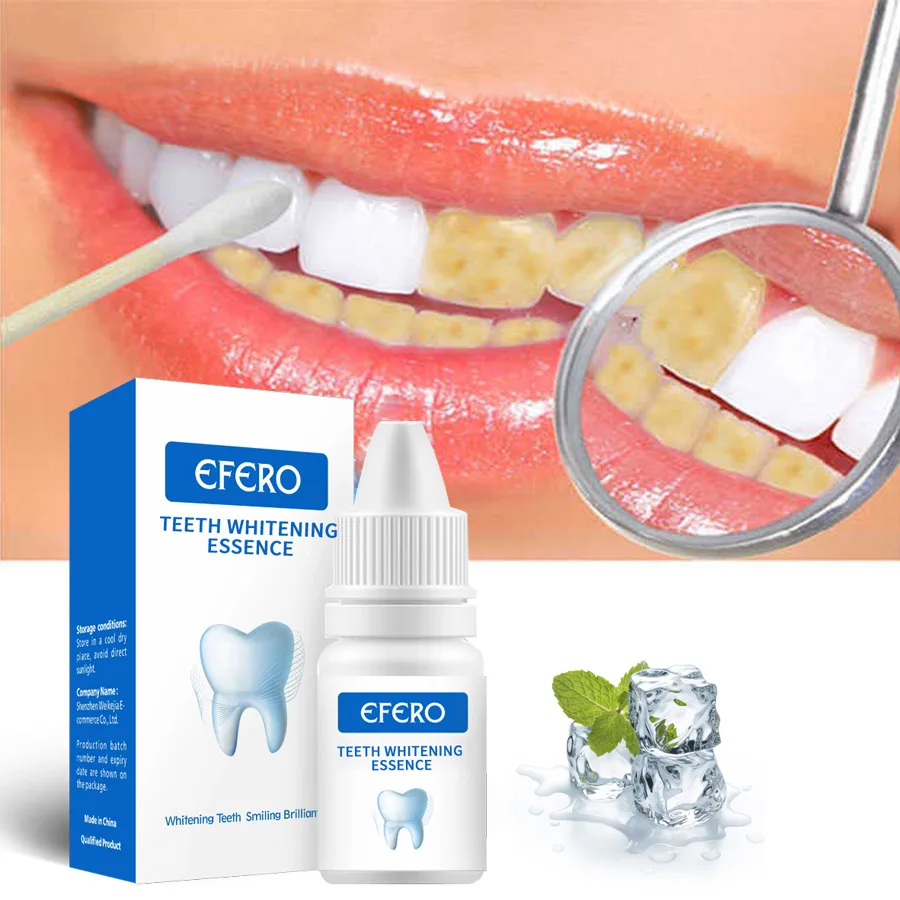 

EFERO Teeth Whitening Serum Powder Oral Hygiene Cleaning Serum Removes Plaque Stains Dental Tools Teeth Whitening Serum, Transparent