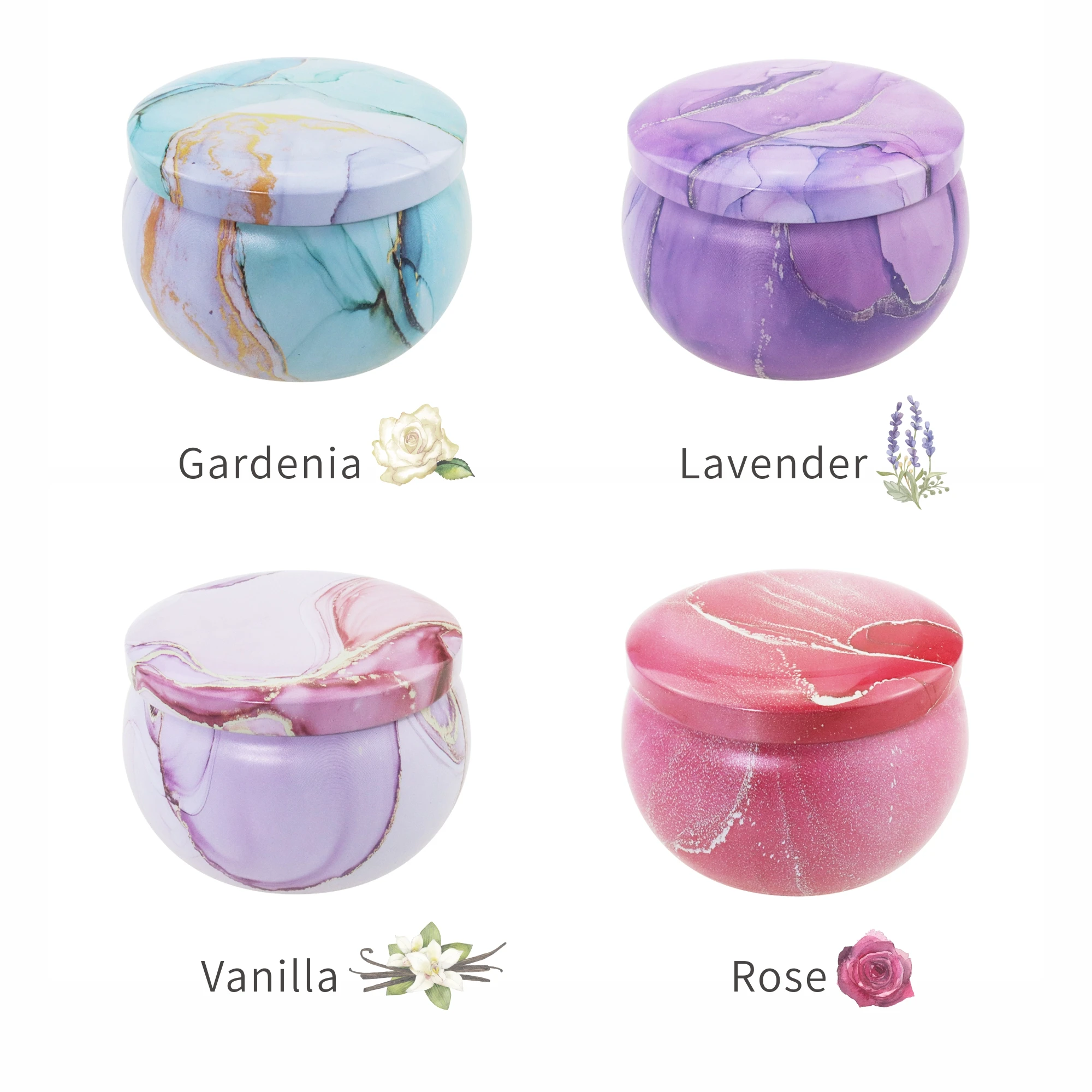 

Romantic Luxury 160G Mini Aromatherapy Candle Jars Smokeless Soy Wax Scented Candles Gift In Tin Box