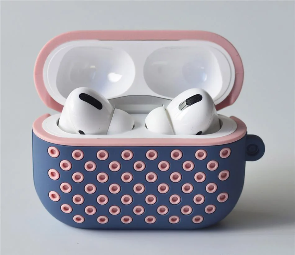 

Fasion trendy Two-color mixed Earphone Cover For Apple AirPods Air Pod Pro 3 Soft Silicone Protective Cover Case with Hook