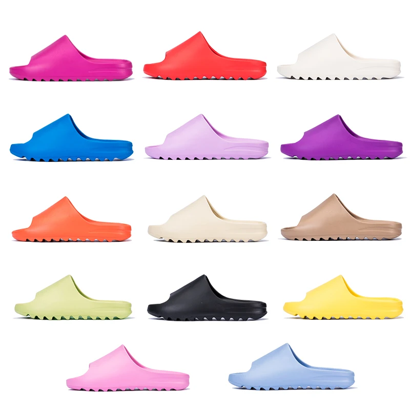 

Yeezy Slides 14 colors EVA Sandal Footwear pink red blue orange purple Candy Color Yeezy slipper for ladies High quality for men