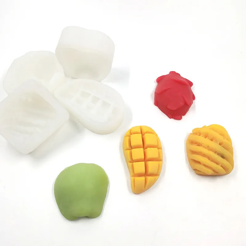 

K052201 DIY customized fruit silicone soap mold pineapple mango dragon shape mousse cake mold