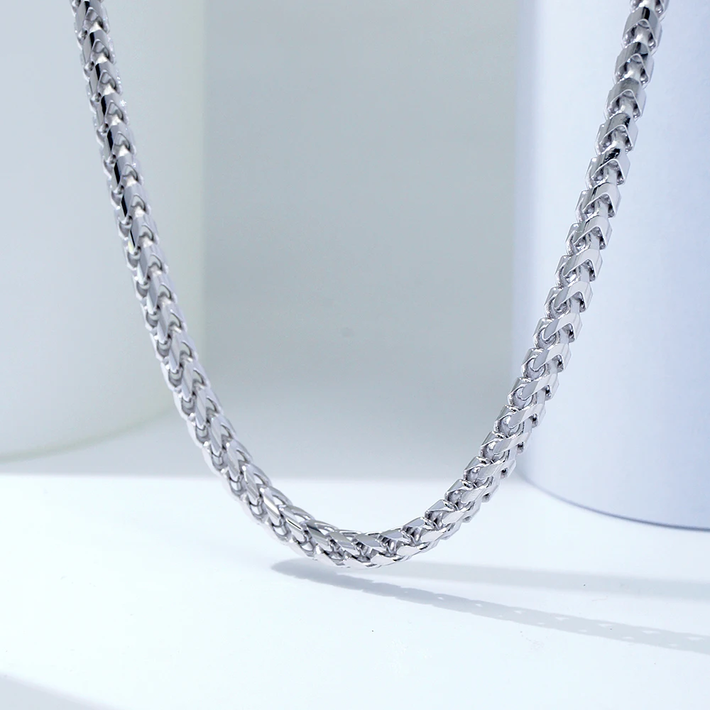 

Wholesale Sterling Silver 925 Chain Fox Tail Silver Chain For Men Silver Mens Chain Hip Hop Jewelry